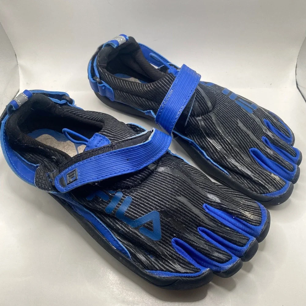 FILA Skele-Toes Bayrunner Men 9 Black Blue Minimalist Water Shoes 1PK010EX-003